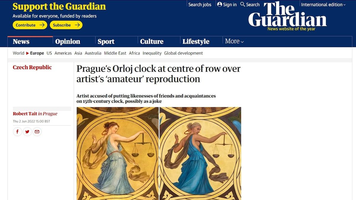 Britové upozorňují na kauzu s pražským orlojem